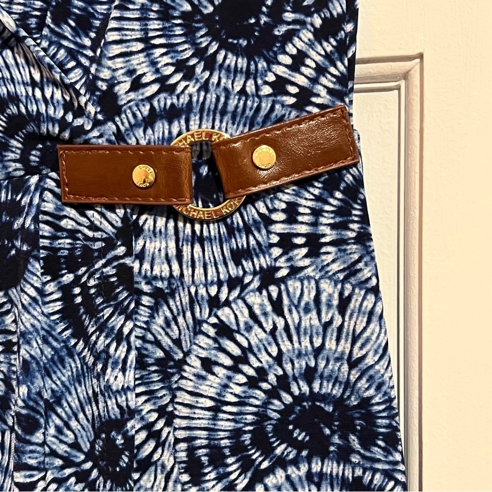 #108 MICHAEL KORS BLUE FAUX WRAP DRESS MEDIUM - Picture 4 of 6
